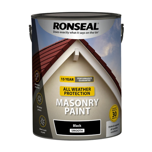 Ronseal All Weather Masonry Paint Black 5L