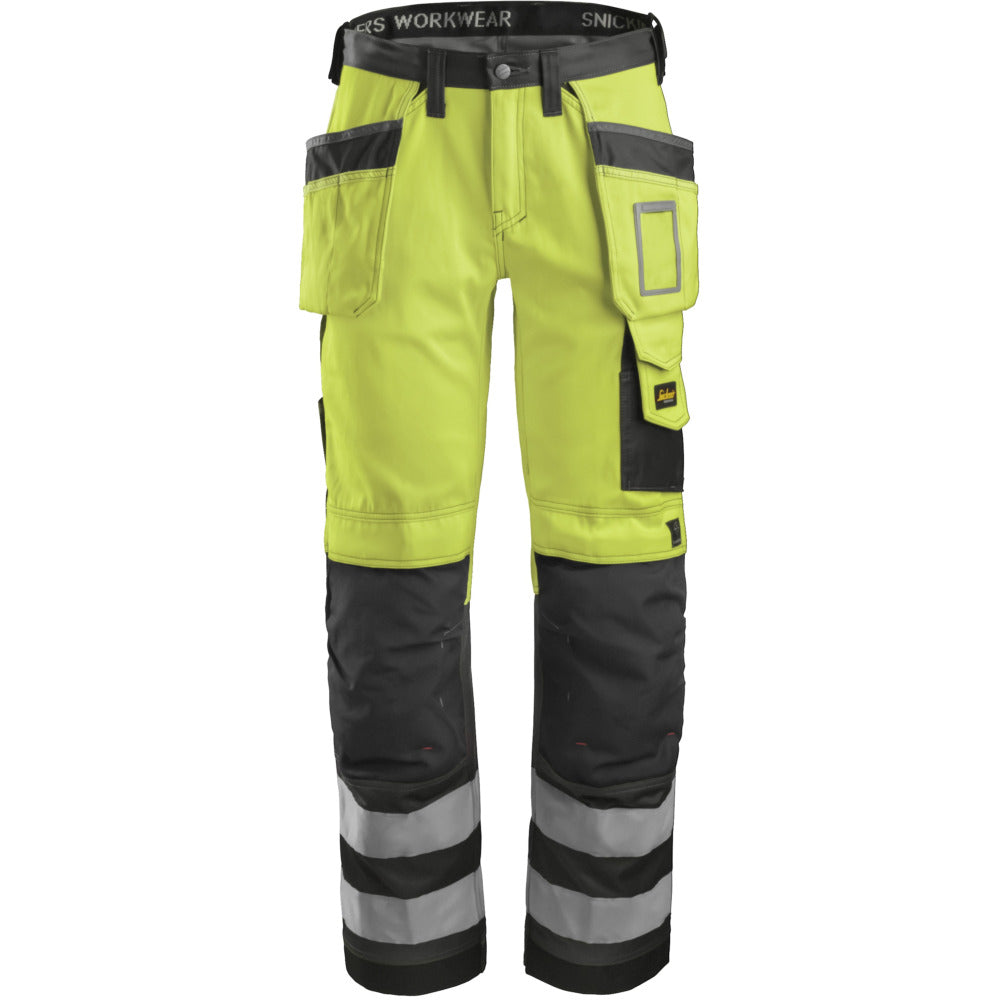 Snickers - High-Vis Holster Pockets Trousers Class 2 - High vis yellow\\Muted black