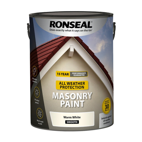 Ronseal All Weather Masonry Paint Warm White 5L