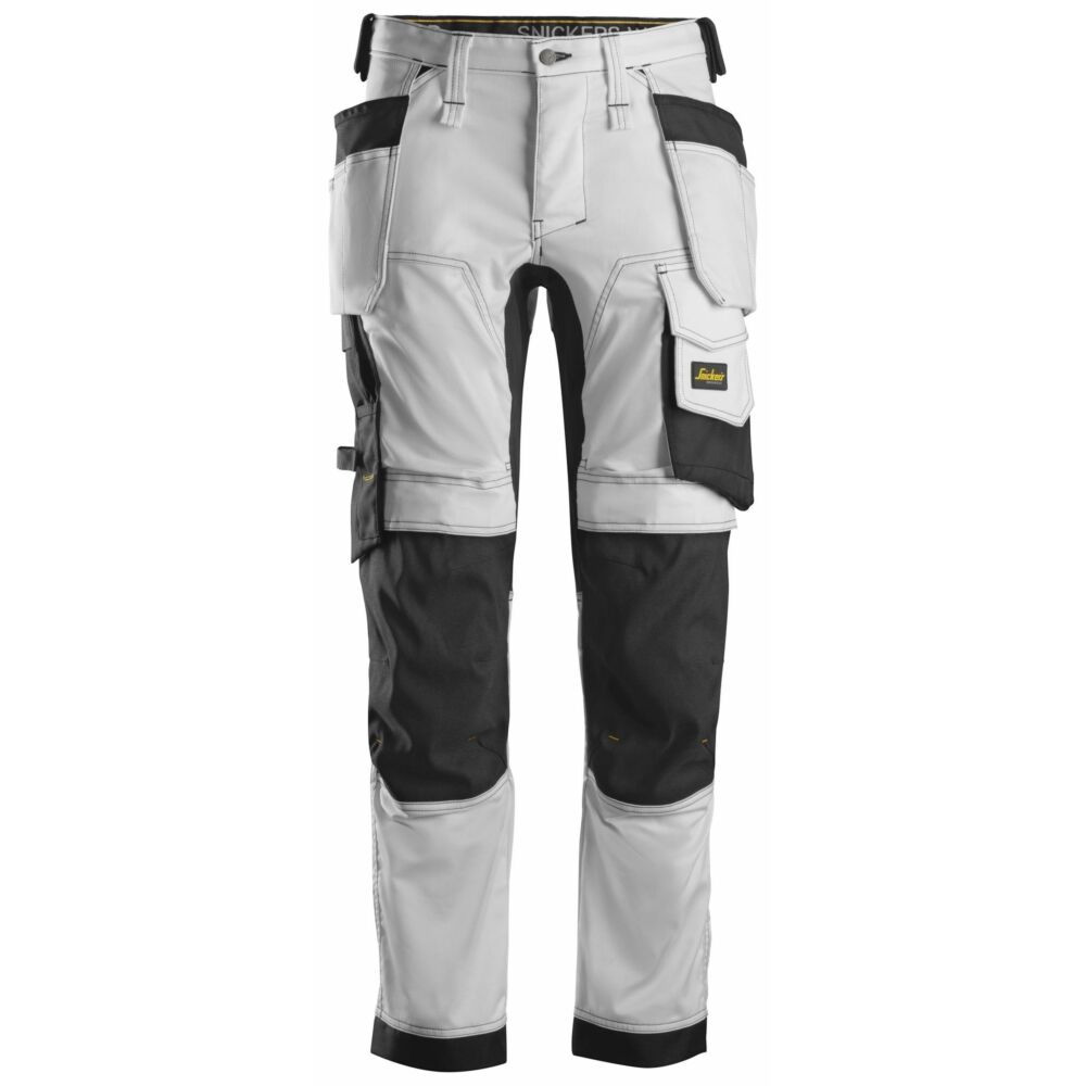 Snickers - AllroundWork, Stretch Trousers Holster Pockets - White\\Black