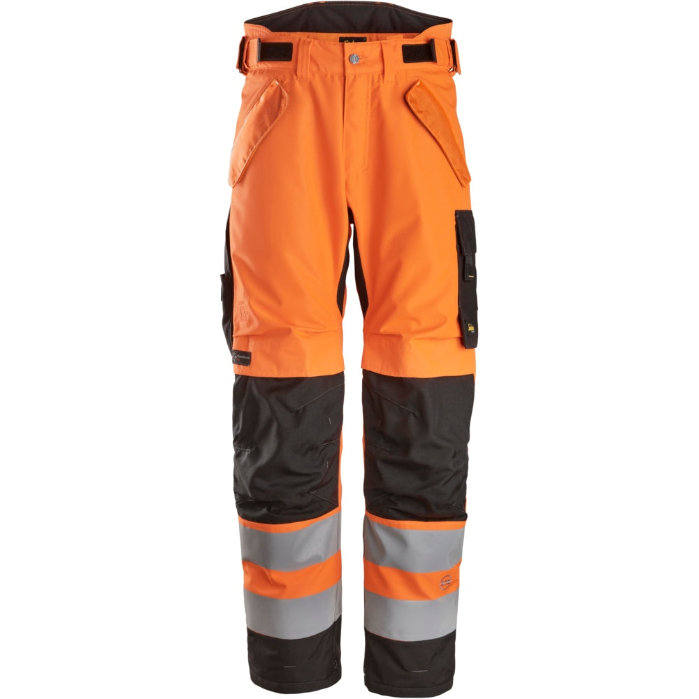 Snickers - High-Vis, Class 2 Waterproof 37.5® 2-Layer Light Padded Trousers - High vis orange\\Black