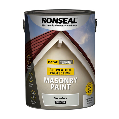 Ronseal All Weather Masonry Paint Stone Grey 5L
