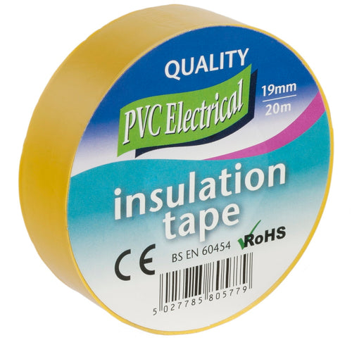 Electrical PVC Insulation Tape Yellow 19mm x 20m