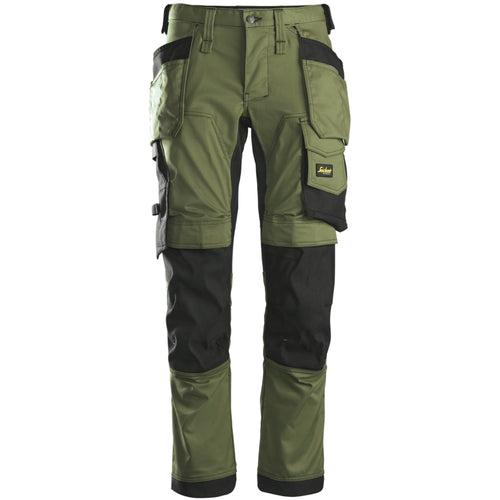 Snickers - AllroundWork, Stretch Trousers Holster Pockets - Khaki Green\\Black