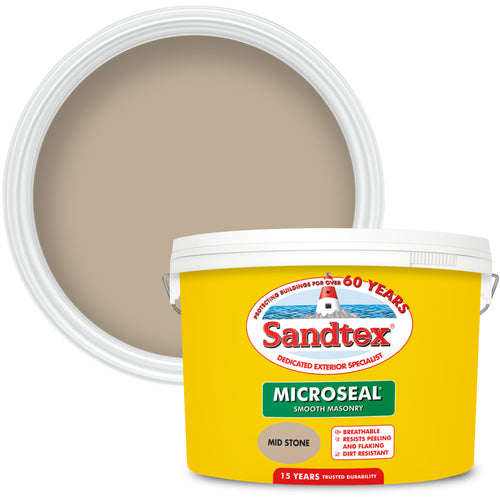 Sandtex Microseal Smooth Masonry Mid Stone 10L