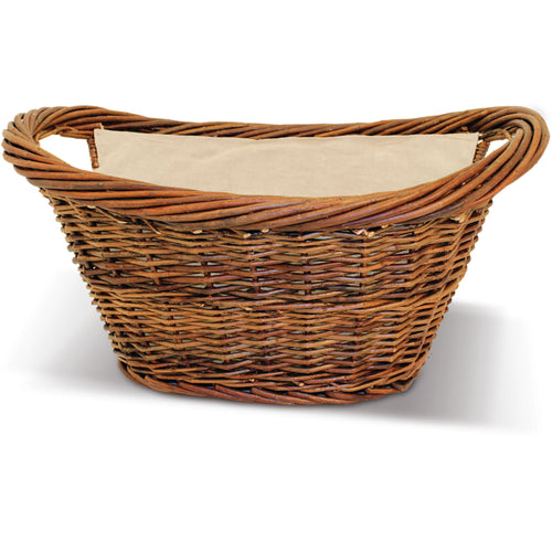 Natural Wicker Oval Basket with Canvas Liner