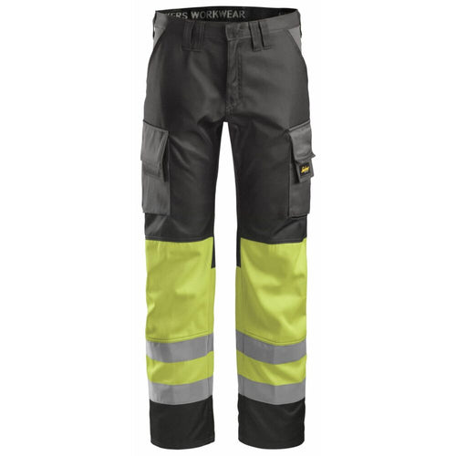 Snickers - High-Vis Trousers Class 1 - Muted black\\High vis yellow