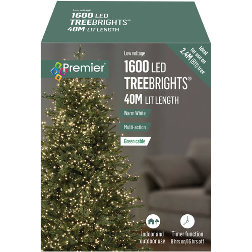 1600 LED Multi-Action Treebrights with Timer - Warm White