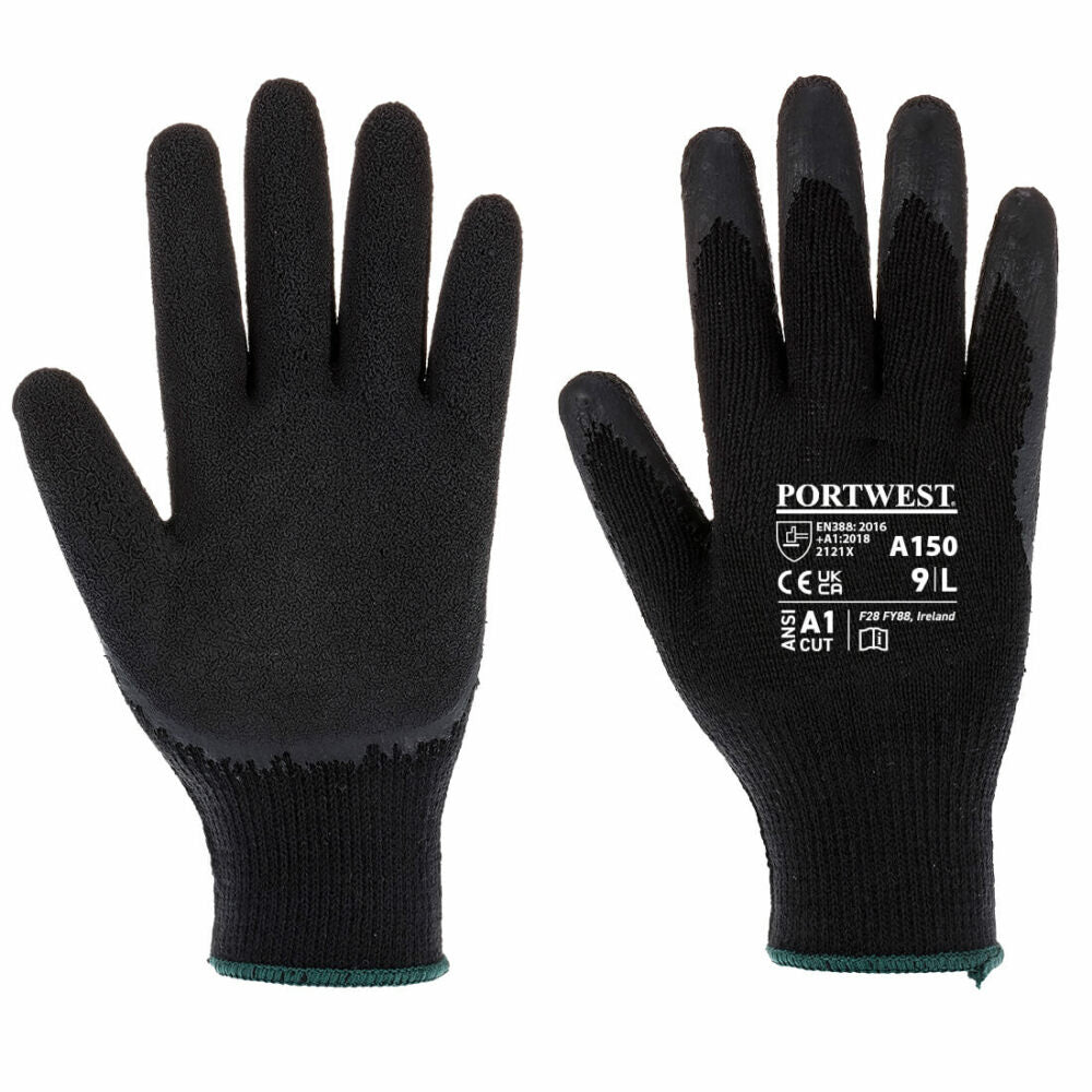 Portwest - Classic Grip Glove - Latex - Black