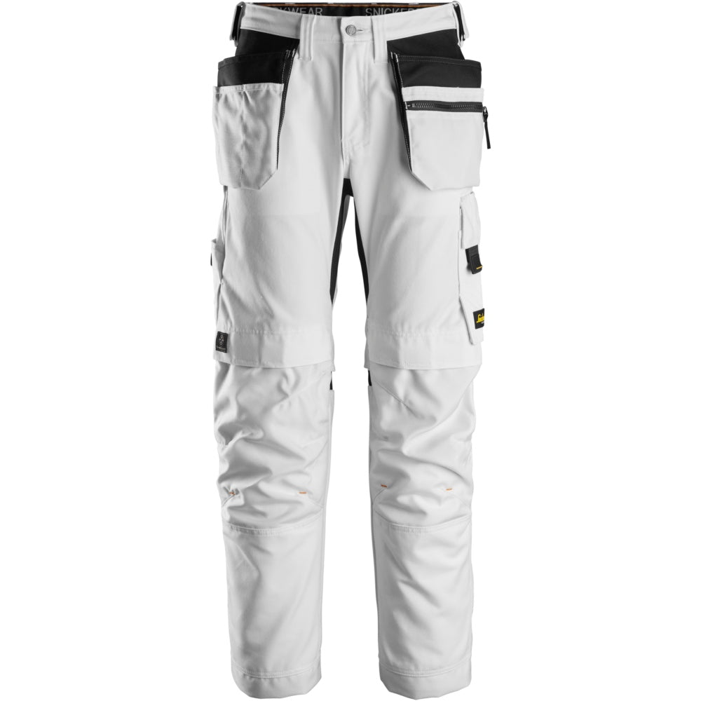 Snickers - AllroundWork, Canvas+ Stretch Work Trousers+ Holster Pockets - White\\White