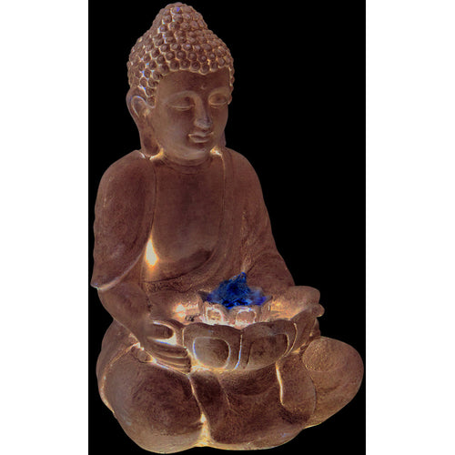 LED Buddha Water Feature - Stone - 45cm