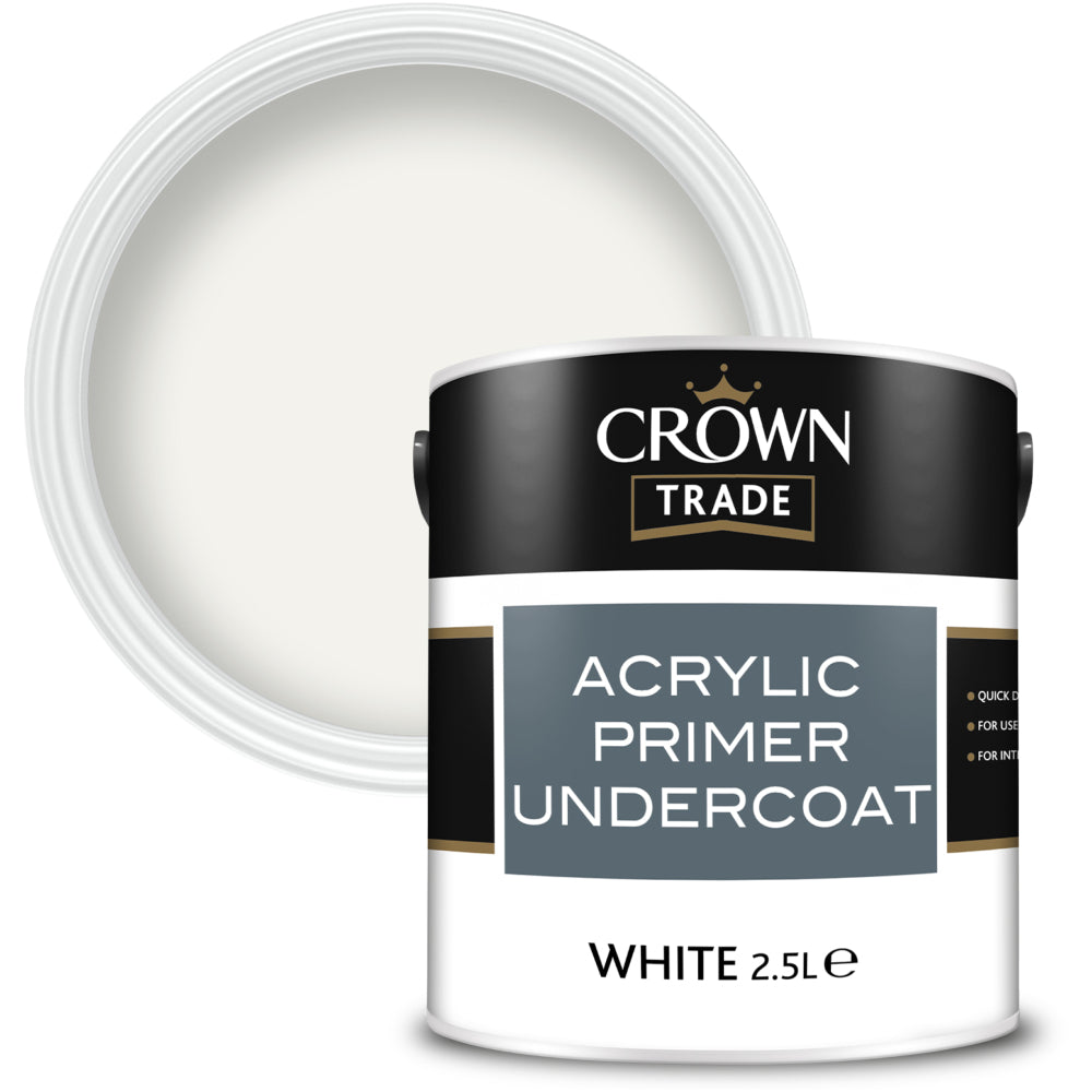 Crown Trade Acrylic Primer Undercoat White 2.5L
