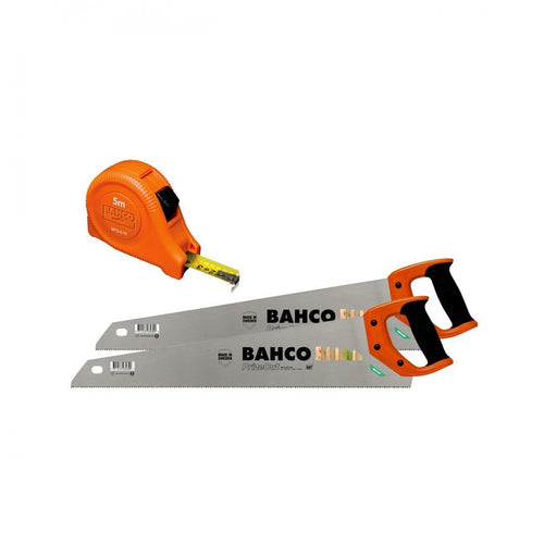 Bahco - Twin Pack Prize Cut Saw with 5m Measuring Tape Set