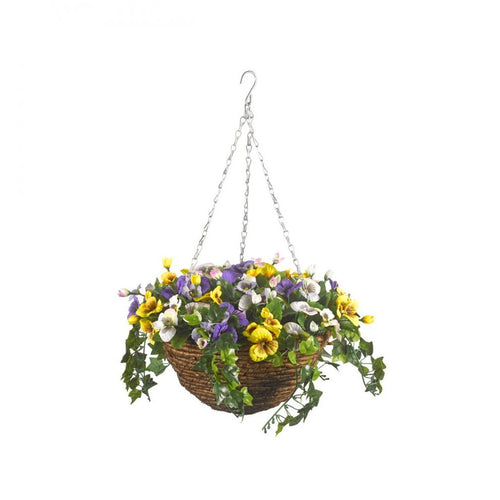 Faux Décor - Pansy Hanging Easy Basket
