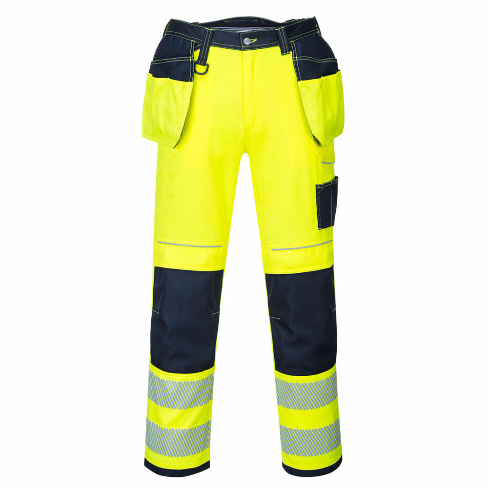 Portwest  - PW3 Hi-Vis Holster Work Trouser - Yellow/Navy Short