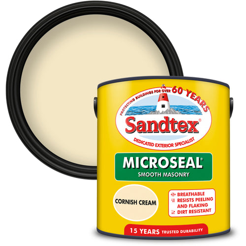 Sandtex Microseal Smooth Masonry Cornish Cream 2.5L